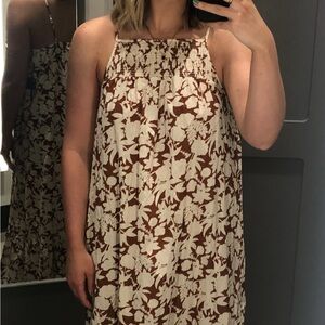 Universal Thread Brown Floral Sleeveless Maxi Sundress